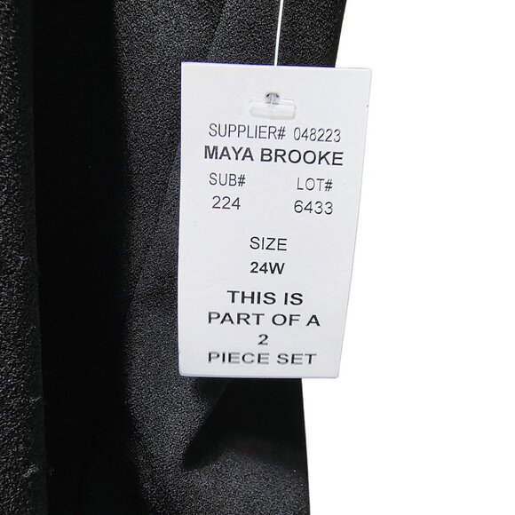 Maya Brooke Almond Black 2 Piece Jacket Dress Set 24W Formal Wedding Church NWT - Picture 13 of 13